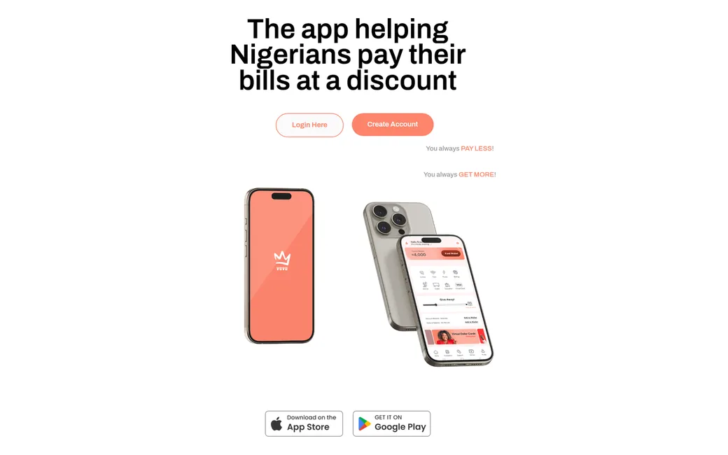 Bill payments, from web app to both stores, screenshot of the live product