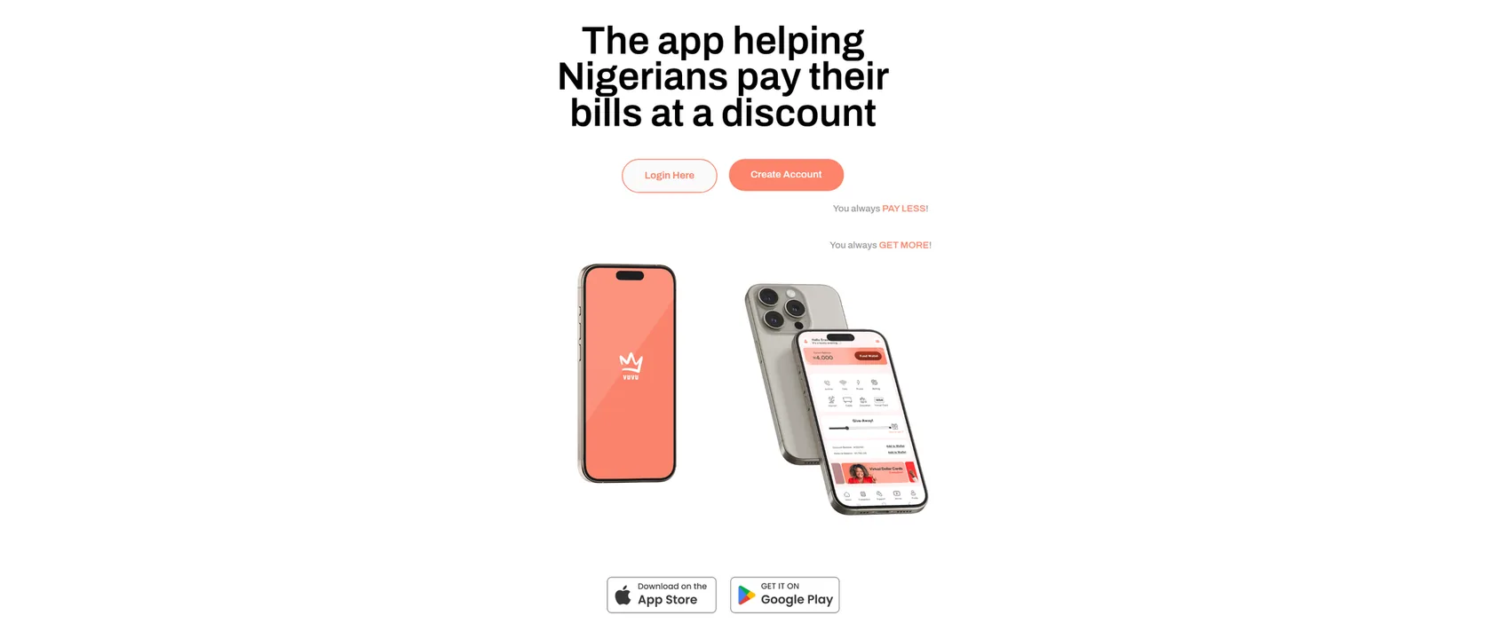 Bill payments, from web app to both stores, screenshot of the live product